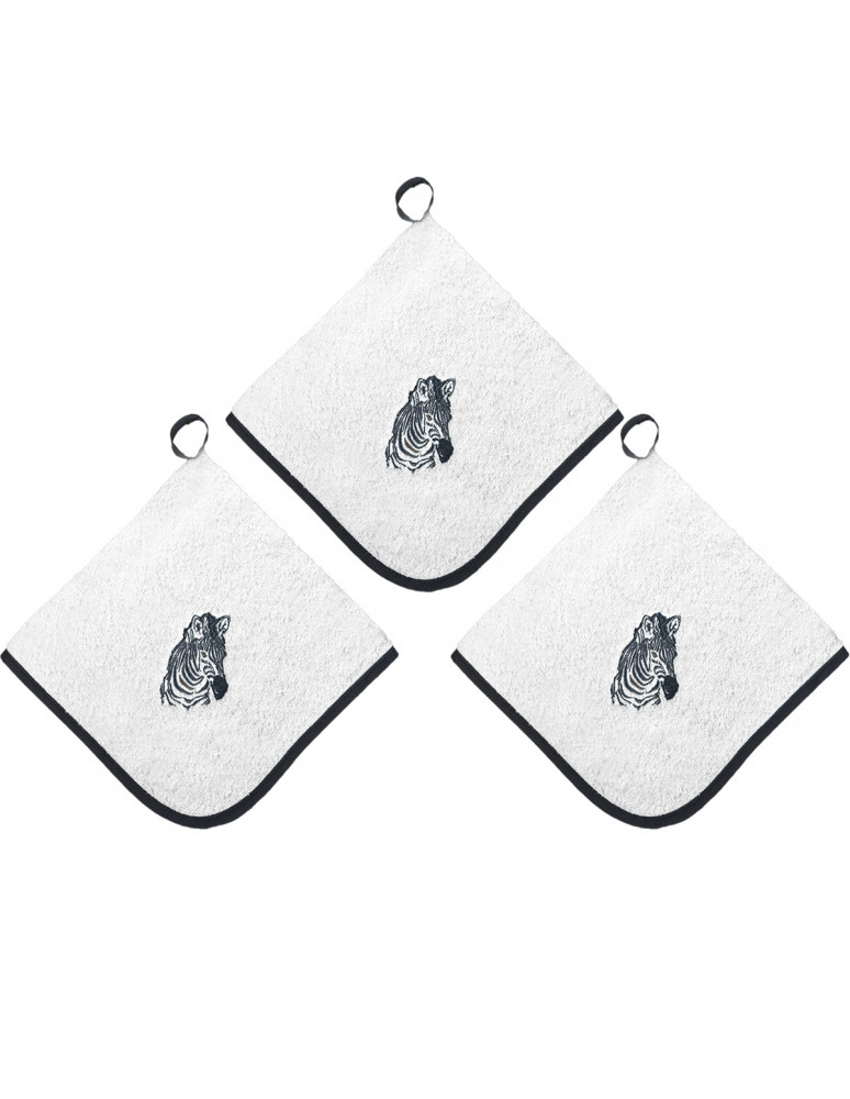 Lot de 3 torchons carrés en éponge...