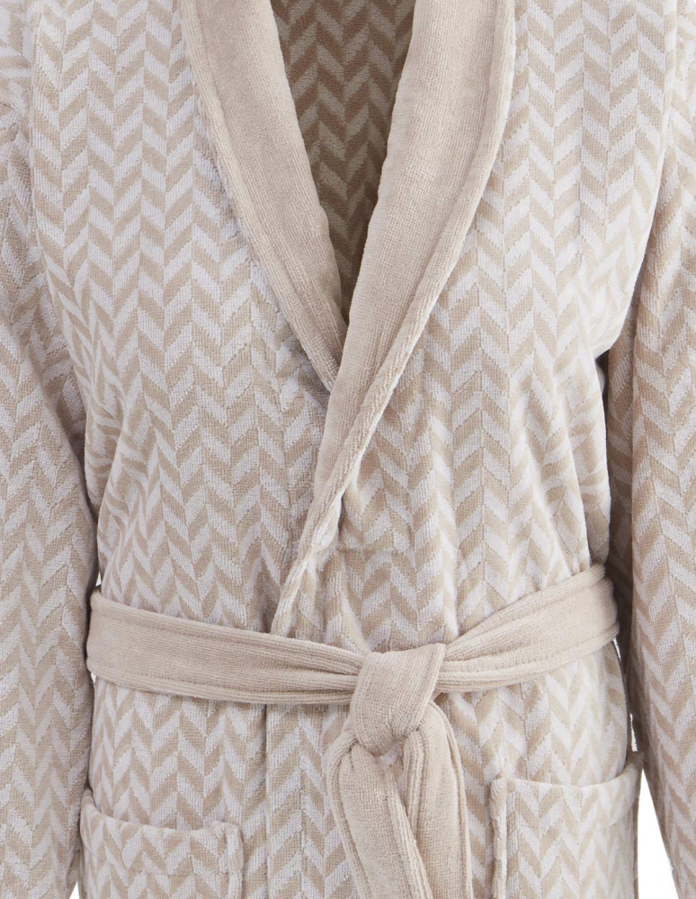 Peignoir col châle velours CHEVRON