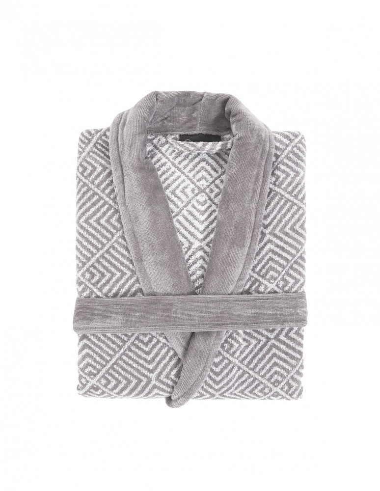 Peignoir col châle velours OPTICAL