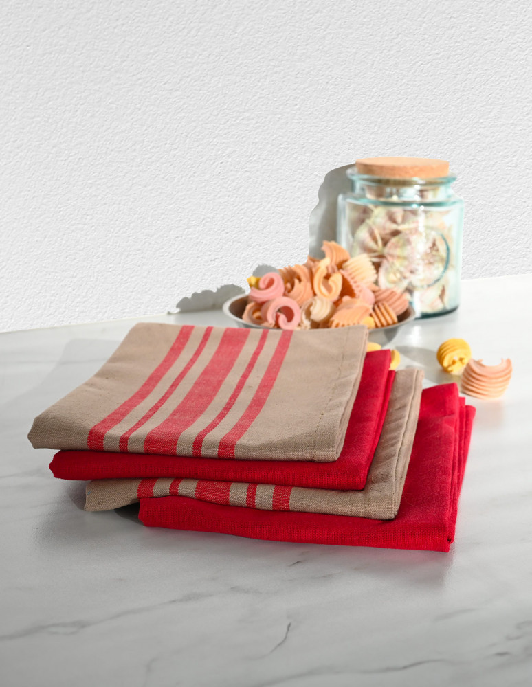 Lot de 4 torchons coton PURELIFE