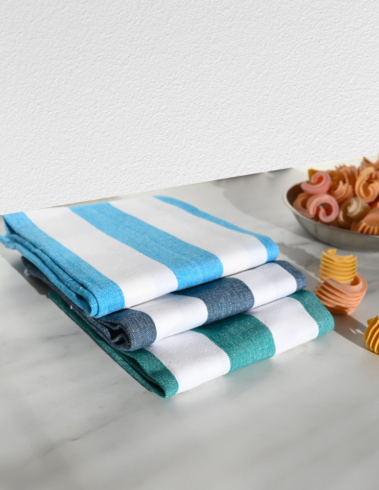 3 torchons assortis coton MELROSE