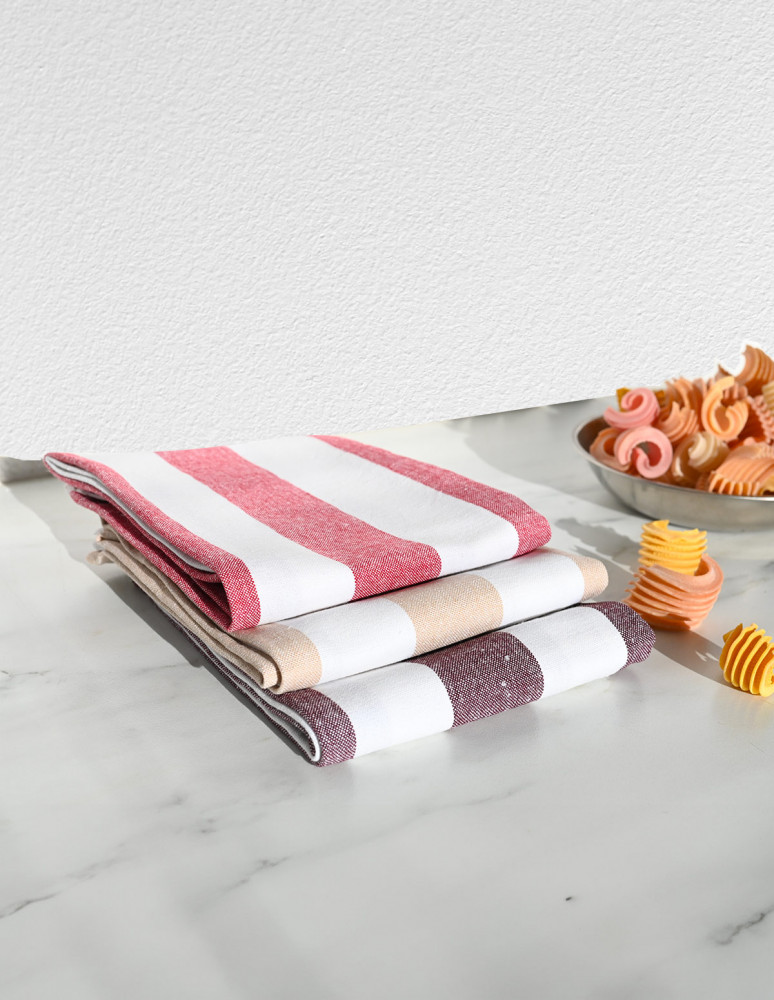 3 torchons assortis coton MELROSE