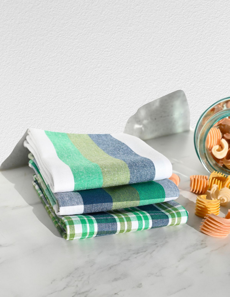 3 torchons coton assortis GLASGOW