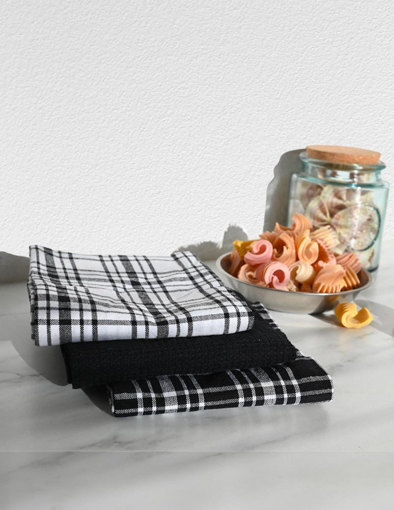 3 torchons assortis coton DUNDEE