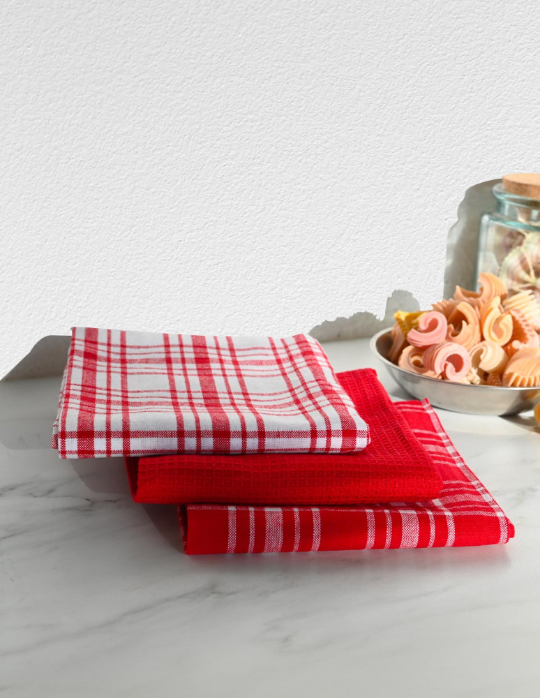 3 torchons assortis coton DUNDEE