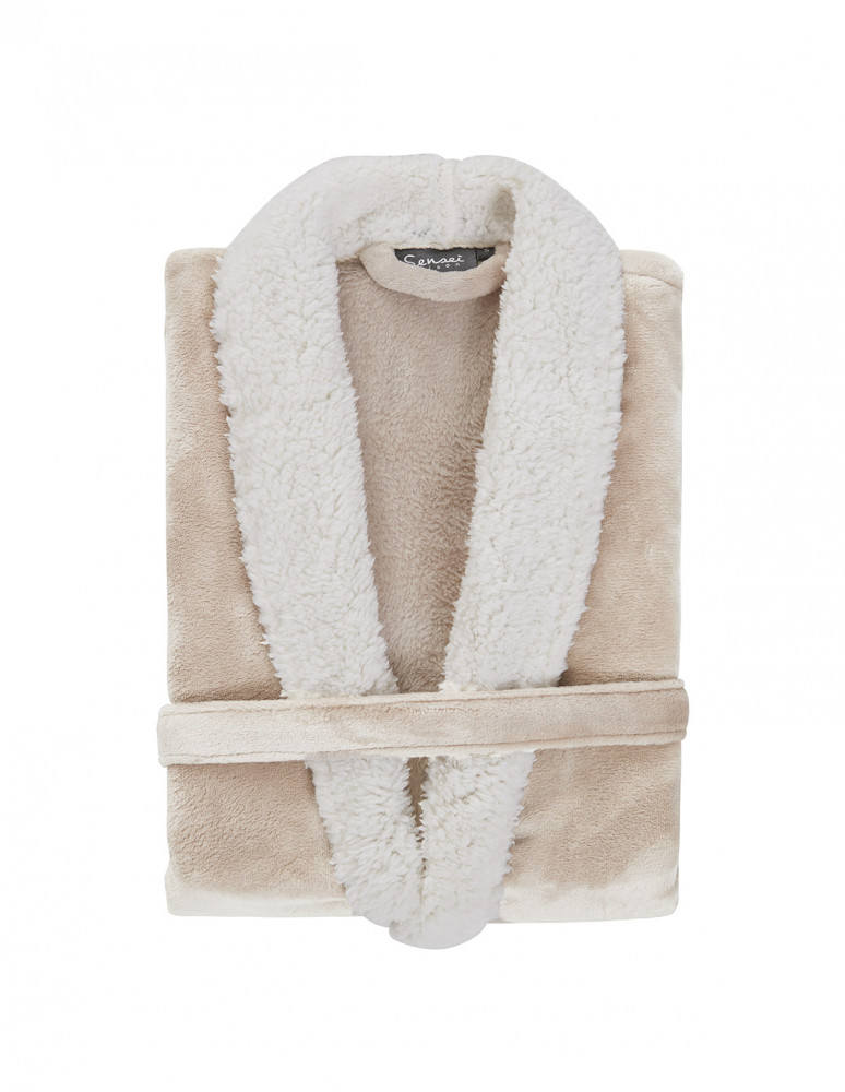 Peignoir polaire mixte col châle...