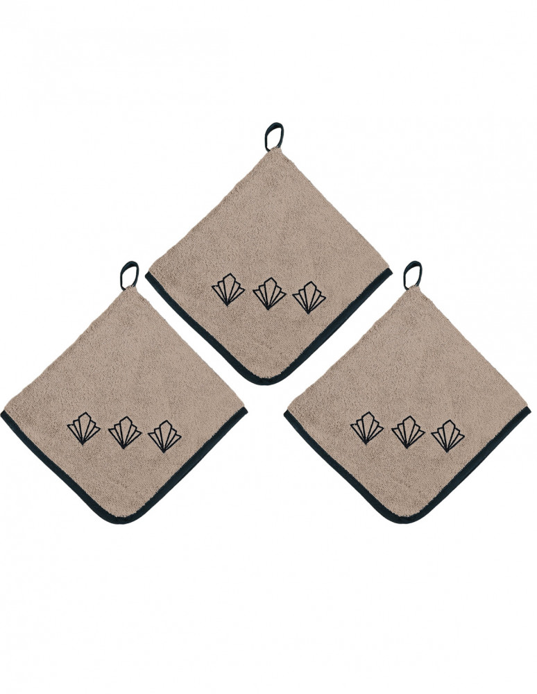 Lot de 3 torchons carrés en éponge...