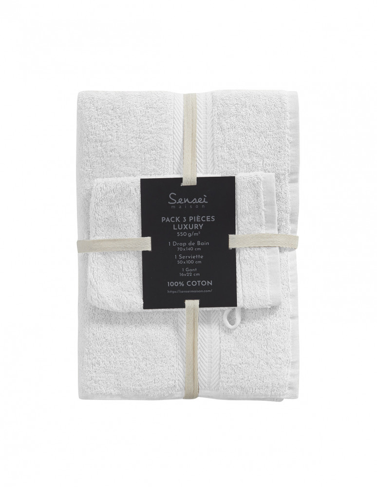 Ensemble de bain 3 pièces (1 drap de...