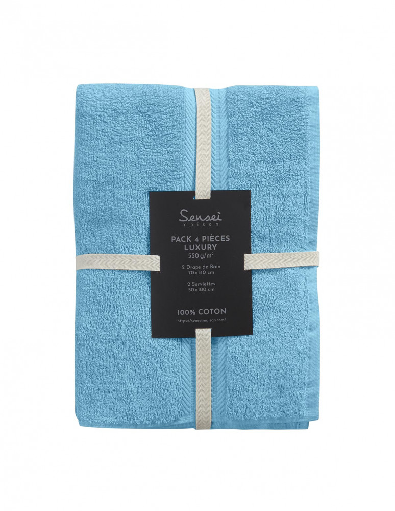 Ensemble de bain 4 pièces (2 draps de...