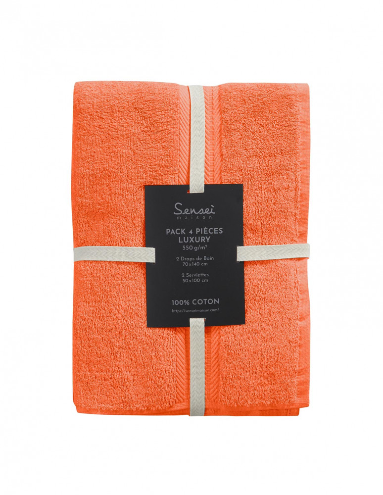 Ensemble de bain 4 pièces (2 draps de...