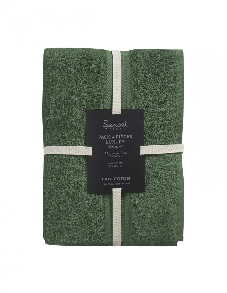 Ensemble de bain 4 pièces (2 draps de...