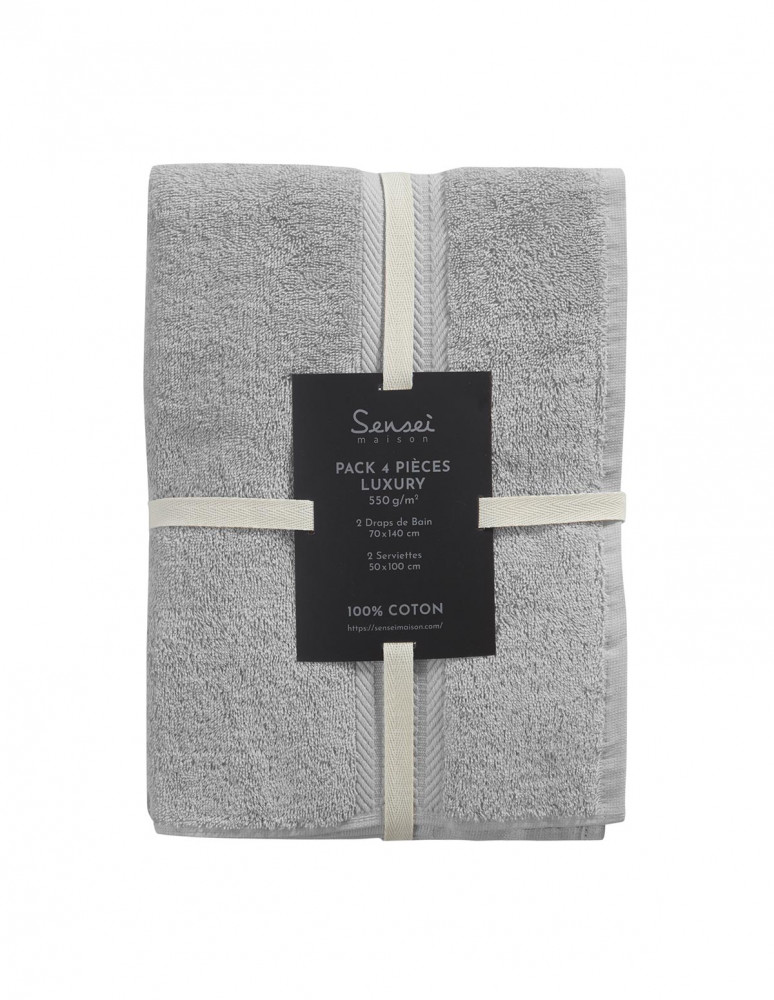 Ensemble de bain 4 pièces (2 draps de...