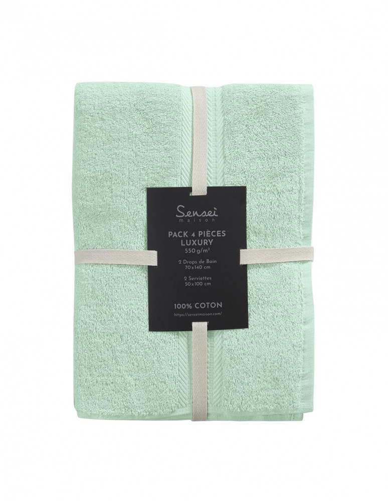 Ensemble de bain 4 pièces (2 draps de...