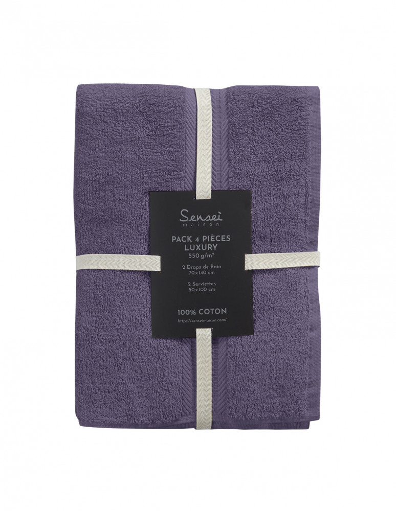 Ensemble de bain 4 pièces (2 draps de...