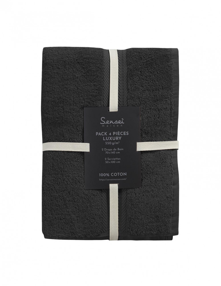 Ensemble de bain 4 pièces (2 draps de...