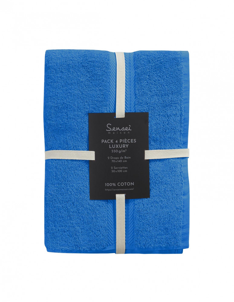 Ensemble de bain 4 pièces (2 draps de...