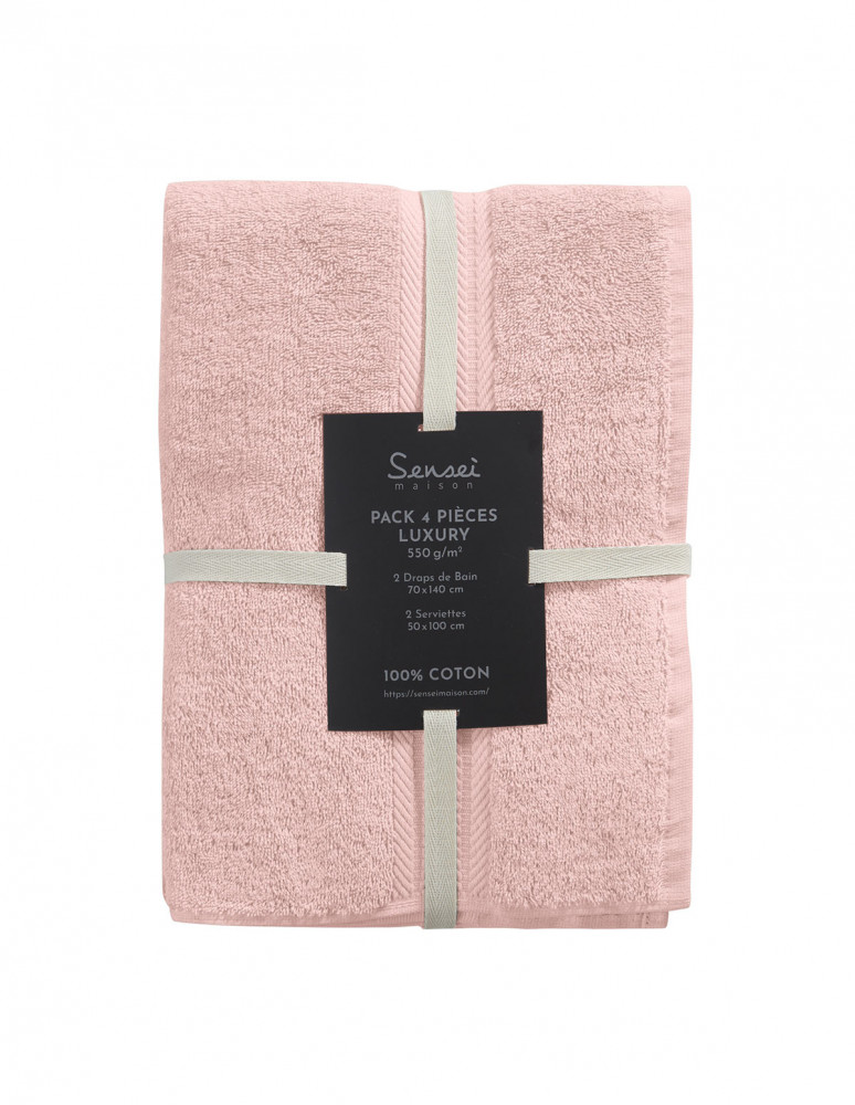 Ensemble de bain 4 pièces (2 draps de...