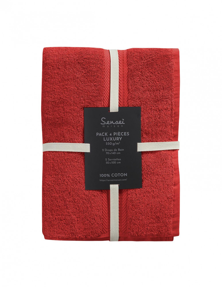 Ensemble de bain 4 pièces (2 draps de...