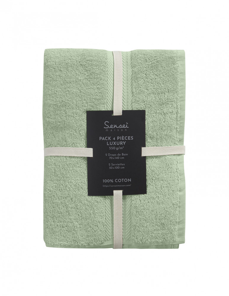 Ensemble de bain 4 pièces (2 draps de...