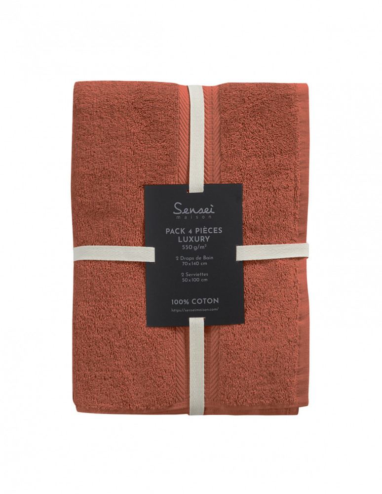 Ensemble de bain 4 pièces (2 draps de...