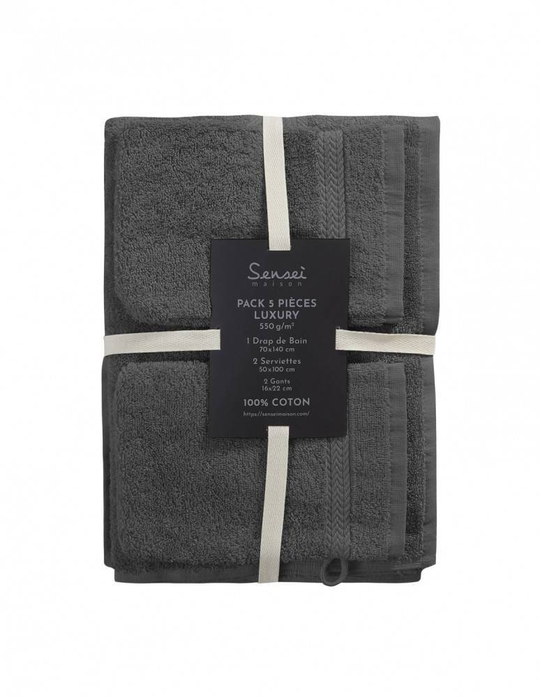 Ensemble de bain 5 pièces (1 drap de...