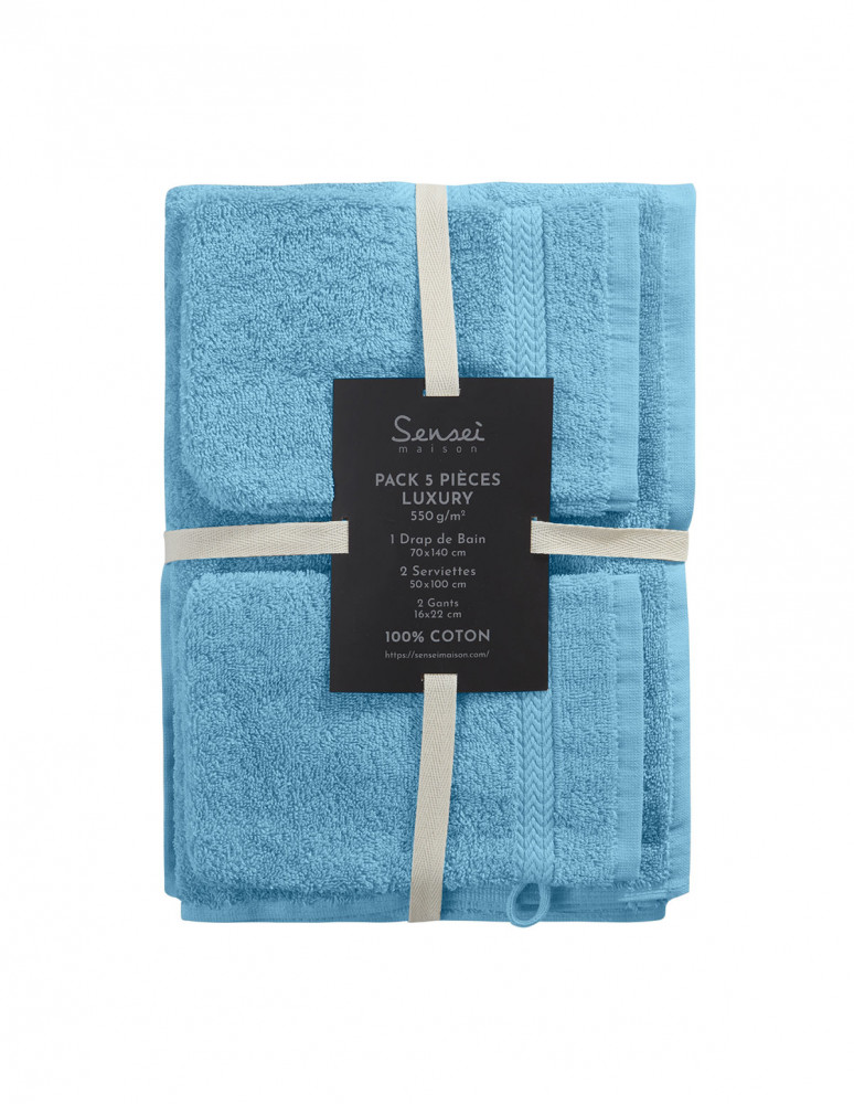 Ensemble de bain 5 pièces (1 drap de...