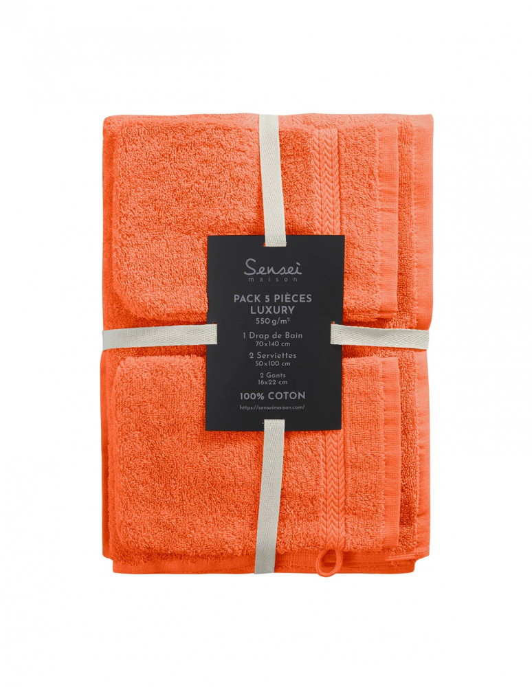 Ensemble de bain 5 pièces (1 drap de...