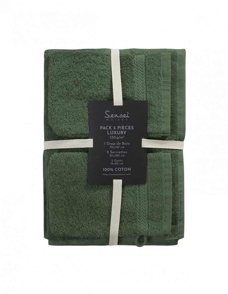 Ensemble de bain 5 pièces (1 drap de...