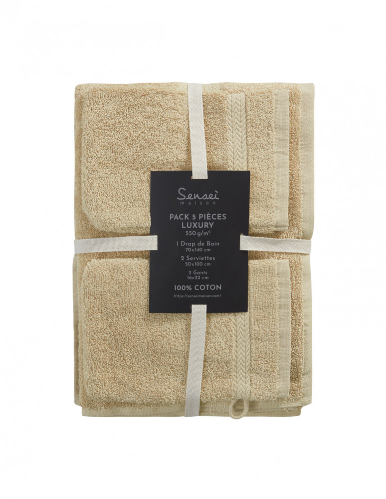 Ensemble de bain 5 pièces (1 drap de...