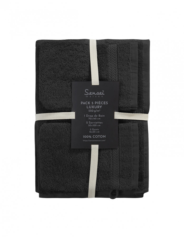 Ensemble de bain 5 pièces (1 drap de...