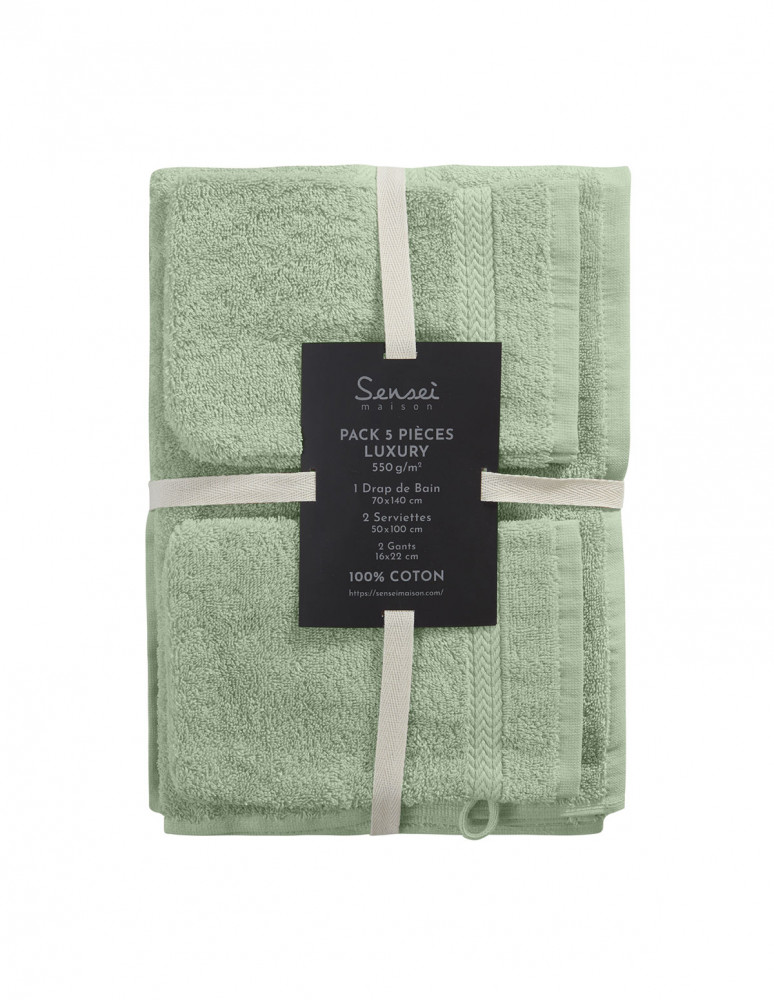 Ensemble de bain 5 pièces (1 drap de...