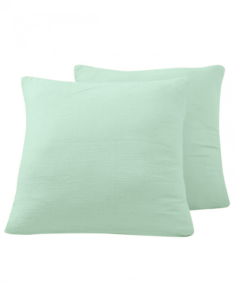 Lot de 2 taies d'oreiller en gaze de...