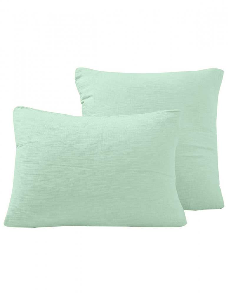 Lot de 2 taies d'oreiller en gaze de...