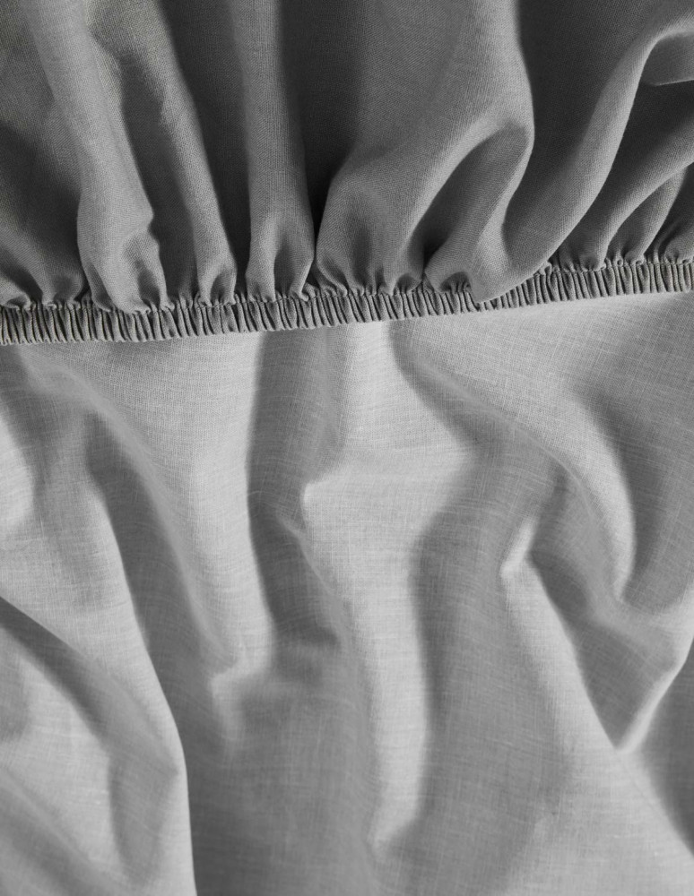 Drap housse en coton lavé biologique...