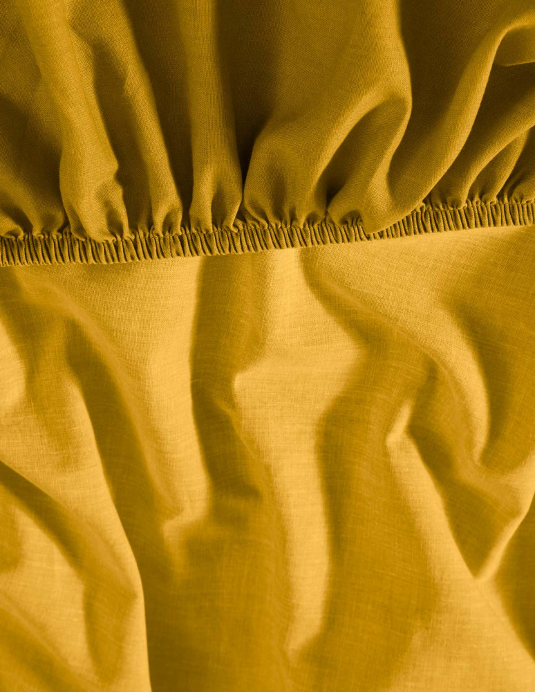 Drap housse en coton lavé biologique...