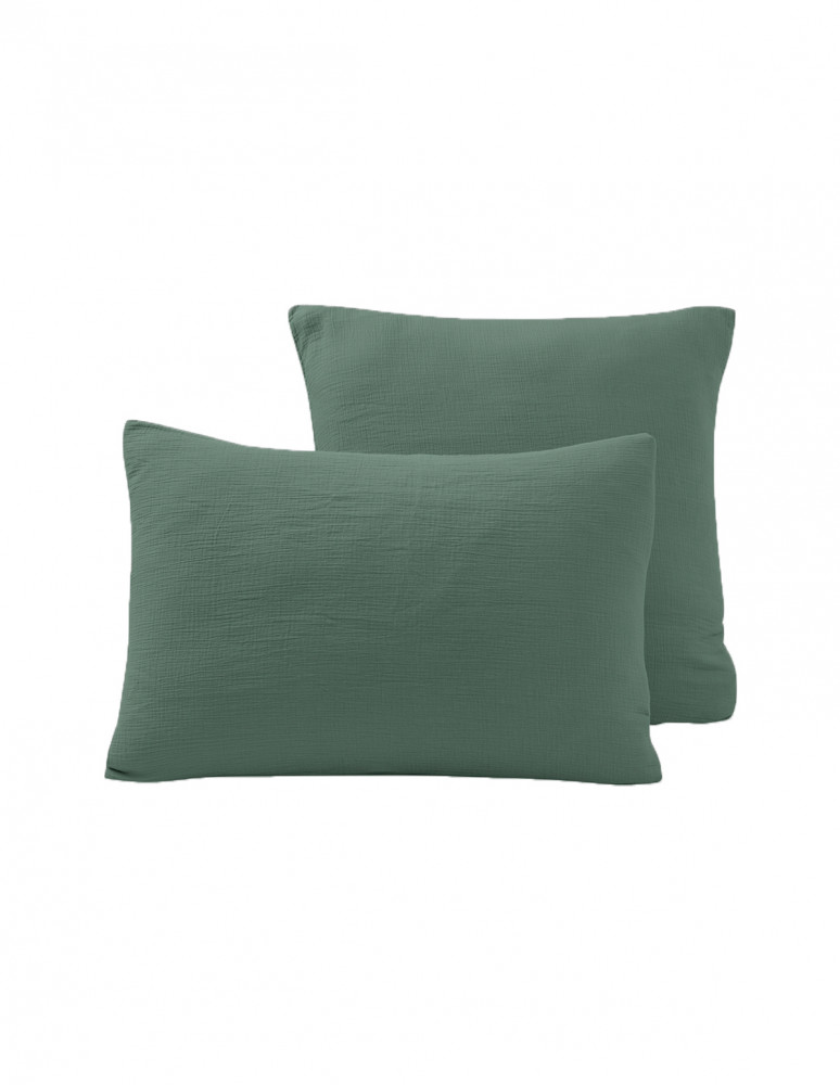 Lot de 2 taies d'oreiller en gaze de...