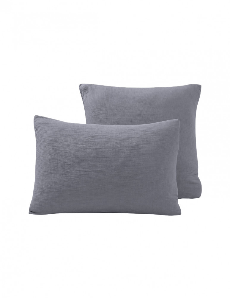Lot de 2 taies d'oreiller en gaze de...