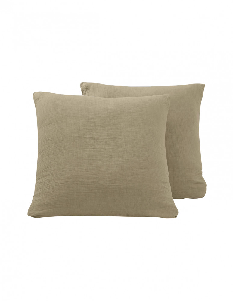 Lot de 2 taies d'oreiller en gaze de...