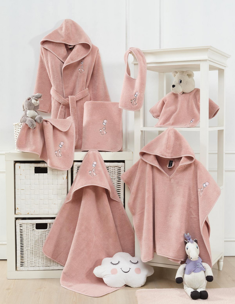 Poncho de bain enfant en coton peigné...