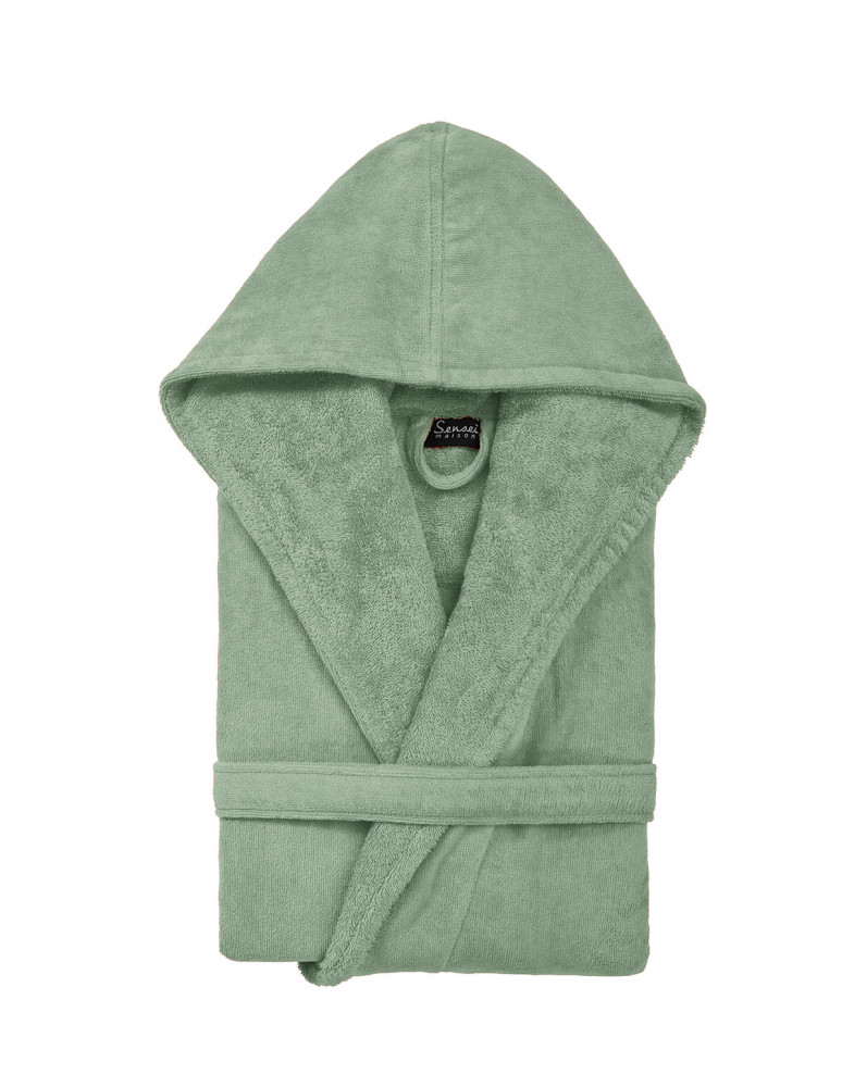 Peignoir court à capuche velours...