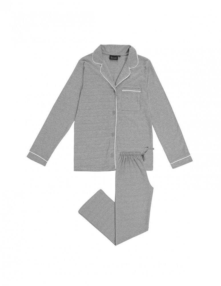 Pyjama uni chambray femme MILA