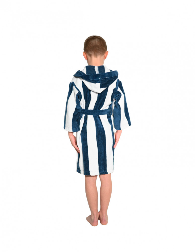Peignoir enfant à capuche rayé...