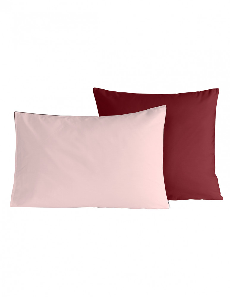 Lot de 2 taies d'oreiller bicolores...
