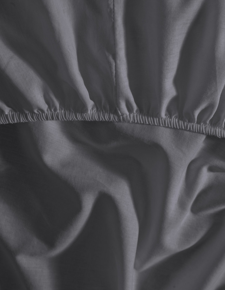Drap housse en coton lavé biologique...