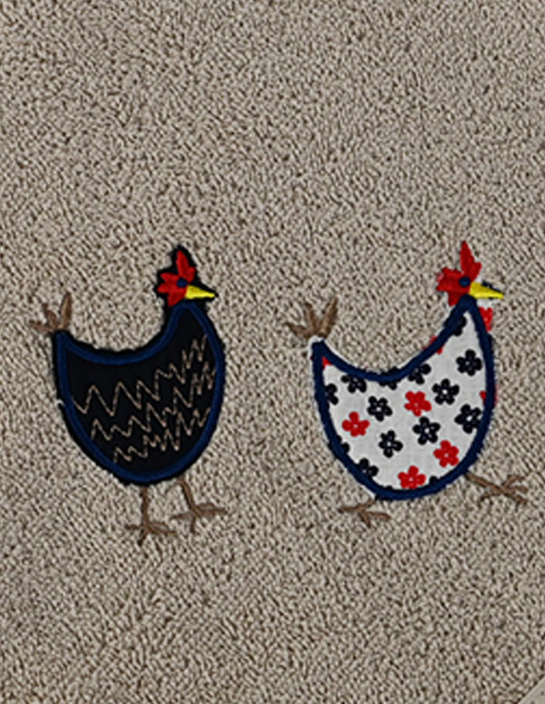 Lot de 3 torchons carrés POULES