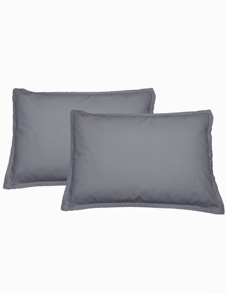 Lot de 2 taies d'oreiller en percale...