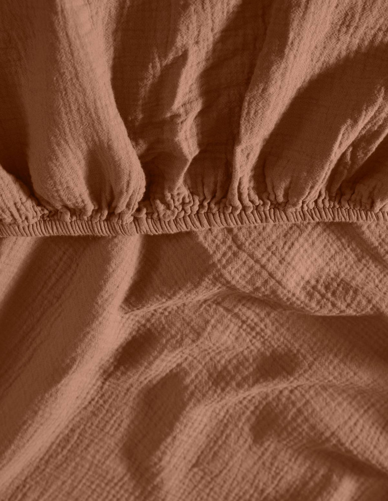Drap housse en gaze de coton bonnet...