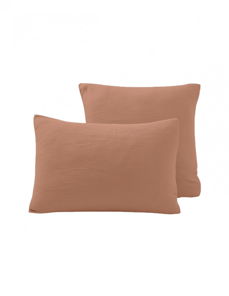 Lot de 2 taies d'oreiller en gaze de...