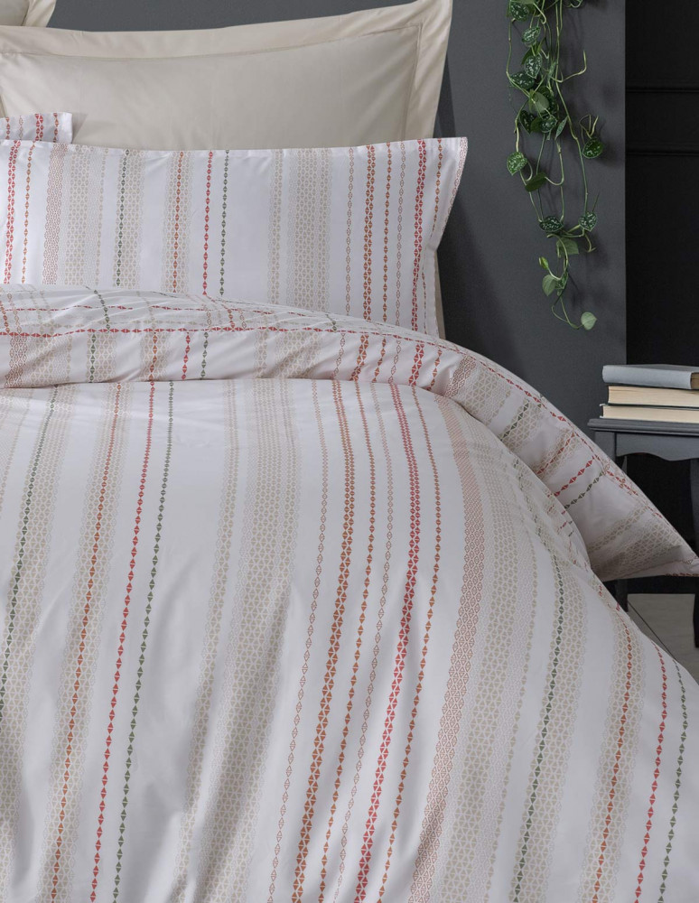 Parure housse de couette percale de...