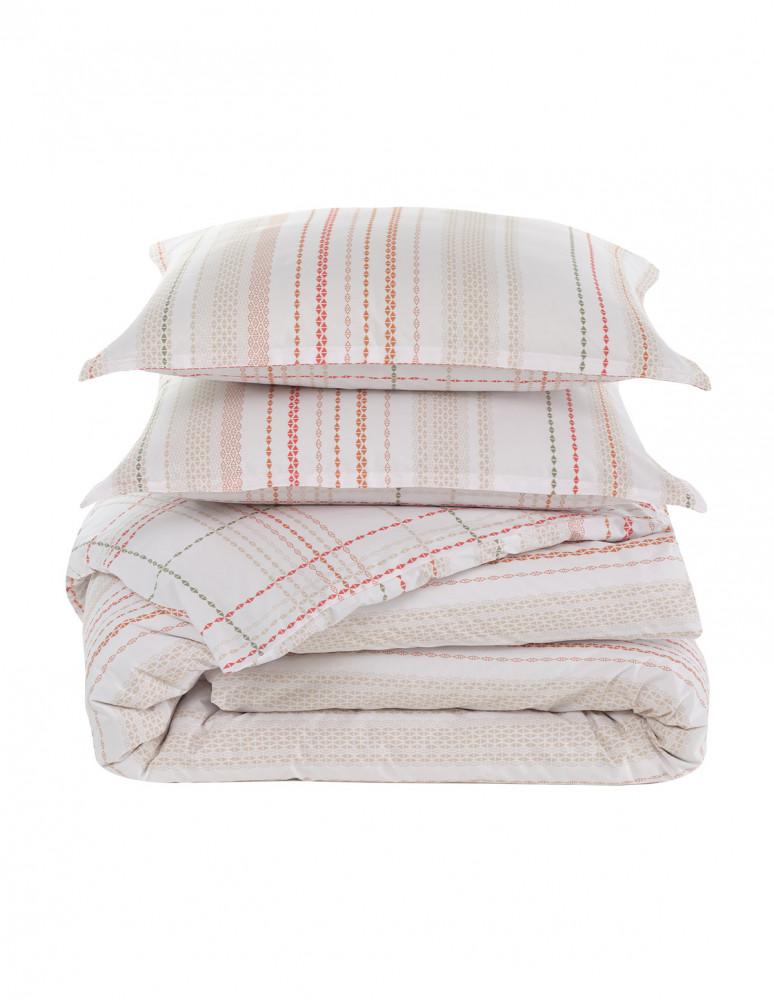 Parure housse de couette percale de...